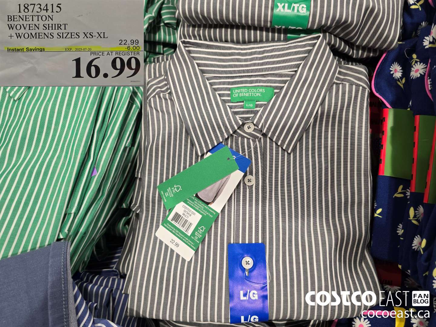 1873415 BENETTON WOVEN SHIRT +WOMENS SIZES XS-XL ($6.00 INSTANT SAVINGS EXPIRES ON 2025-07-20) $16.99