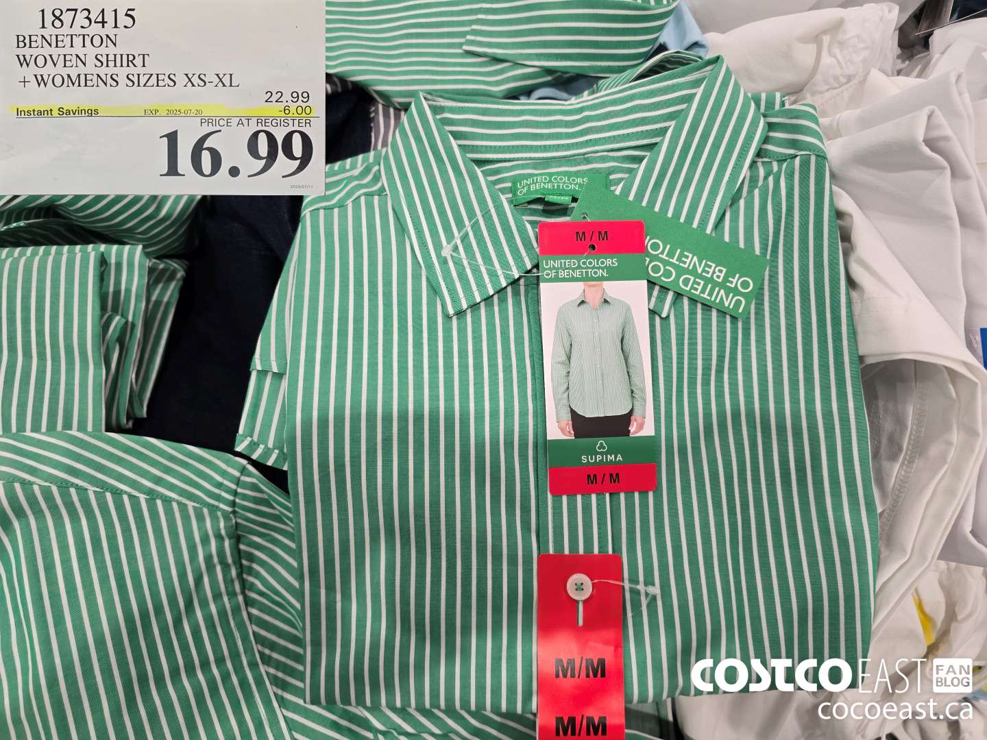 1873415 BENETTON WOVEN SHIRT +WOMENS SIZES XS-XL ($6.00 INSTANT SAVINGS EXPIRES ON 2025-07-20) $16.99