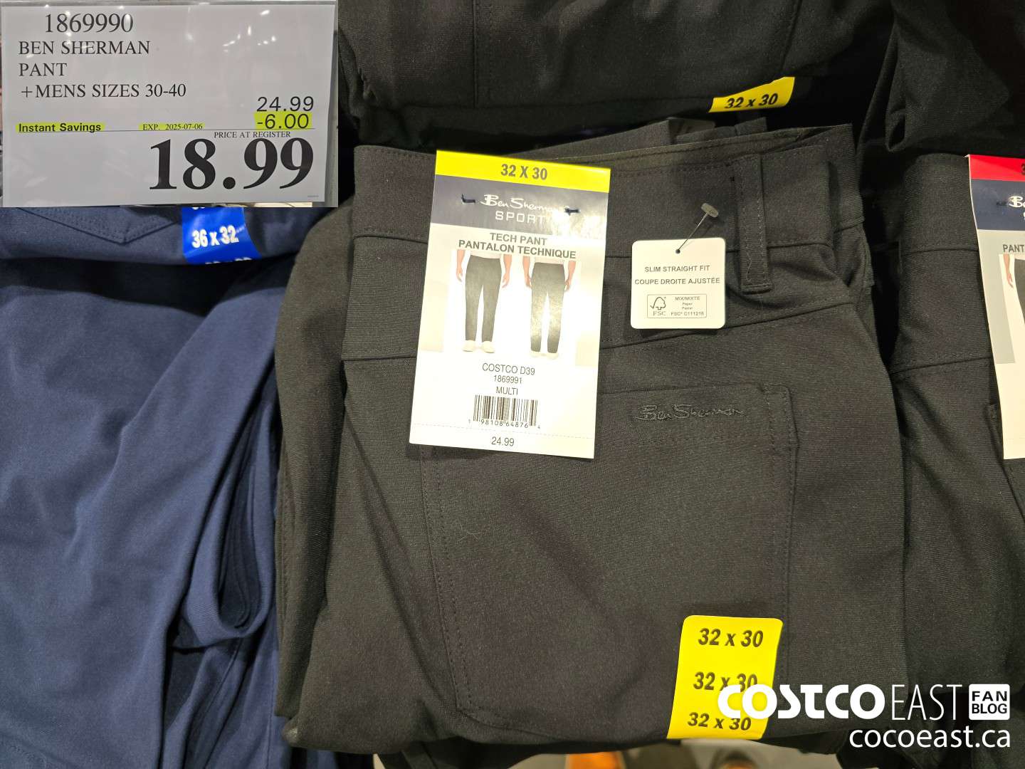 1869990 BEN SHERMAN 5 POCKET PANT +MENS SIZES 30-40 ($6.00 INSTANT SAVINGS EXPIRES ON 2025-07-06) $18.99