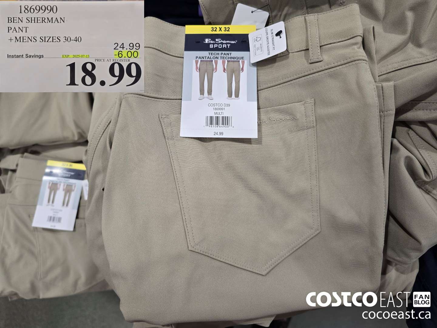 1869990 BEN SHERMAN 5 POCKET PANT +MENS SIZES 30-40 ($6.00 INSTANT SAVINGS EXPIRES ON 2025-07-13) $18.99