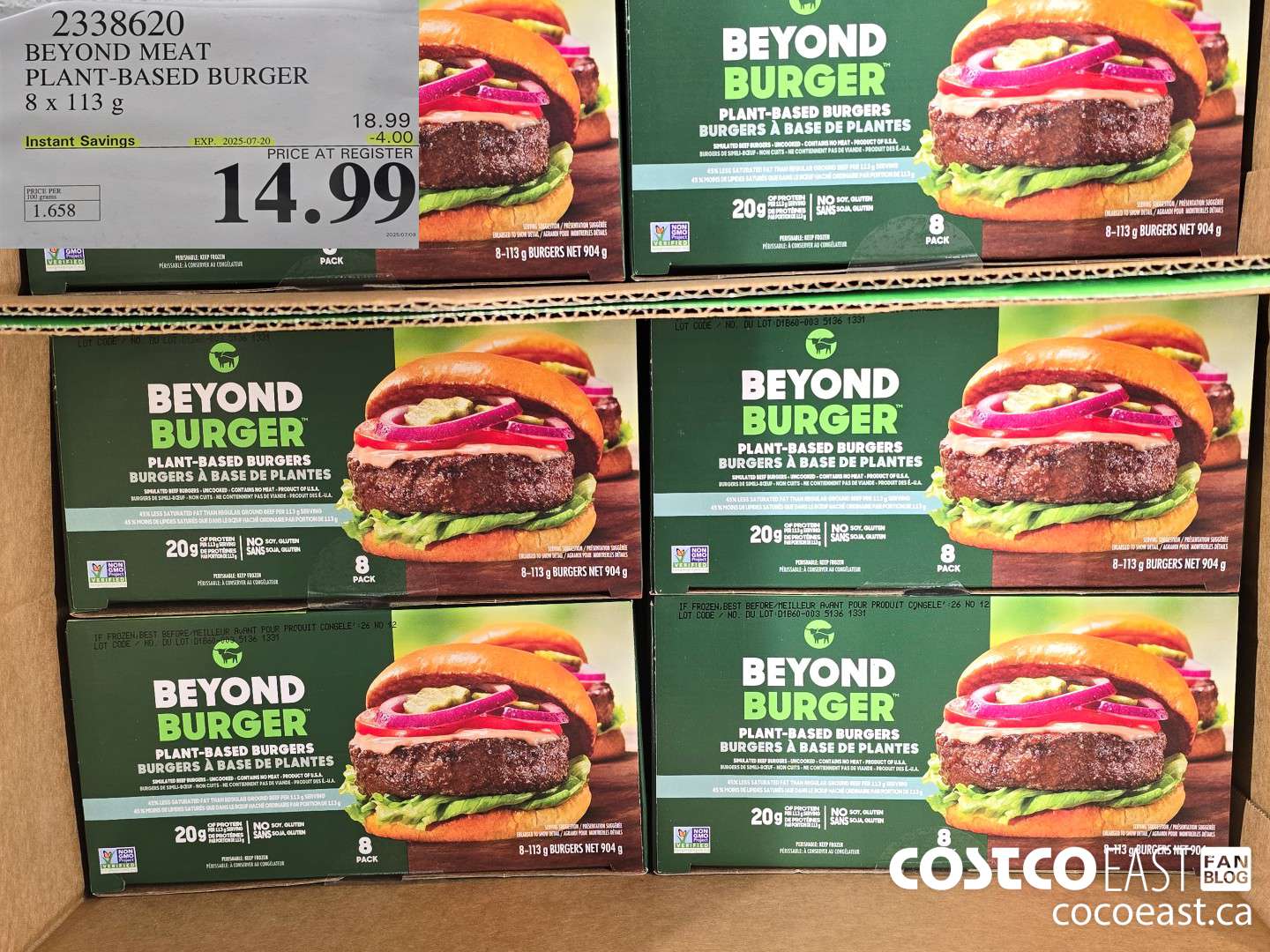 2338620 BEYOND MEAT PLANT-BASED BURGER 8 x 113 G ($4.00 INSTANT SAVINGS EXPIRES ON 2025-07-20) $14.99