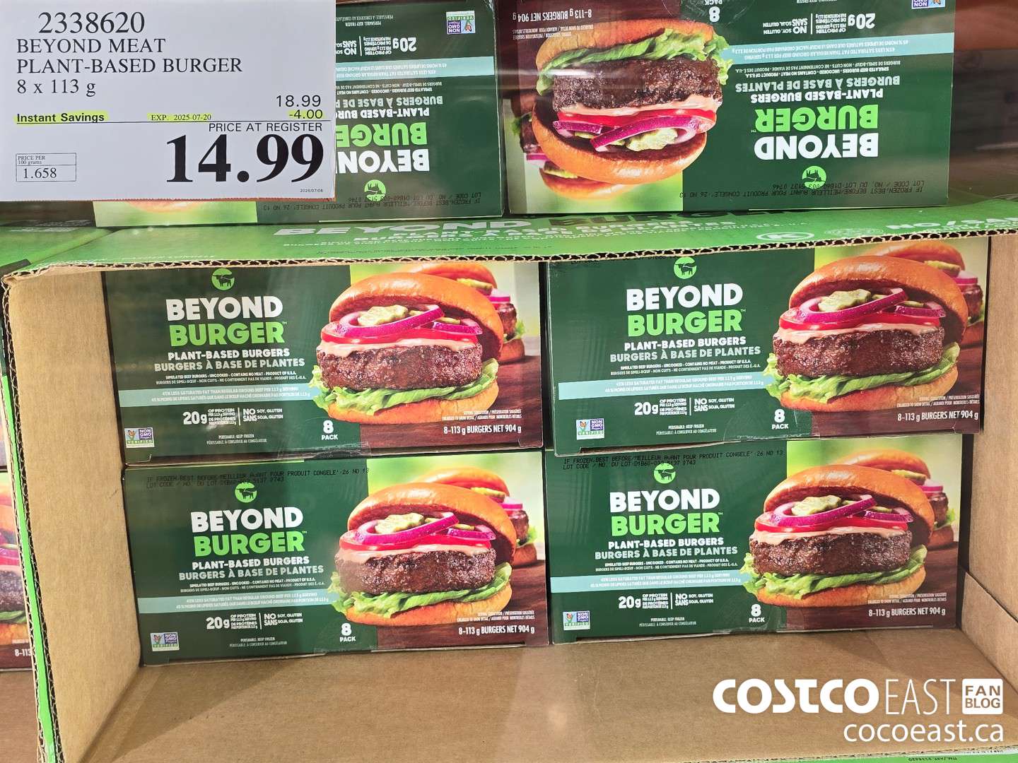 2338620 BEYOND MEAT PLANT-BASED BURGER 8 x 113 G ($4.00 INSTANT SAVINGS EXPIRES ON 2025-07-20) $14.99