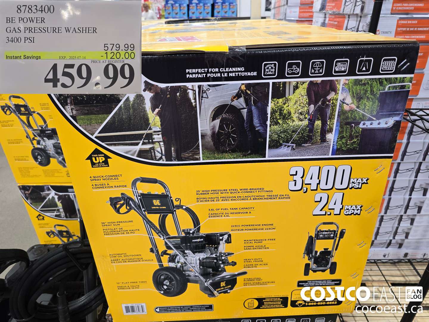 8783400 BE POWER GAS PRESSURE WASHER 3400 PSI ($120.00 INSTANT SAVINGS EXPIRES ON 2025-07-14) $459.99