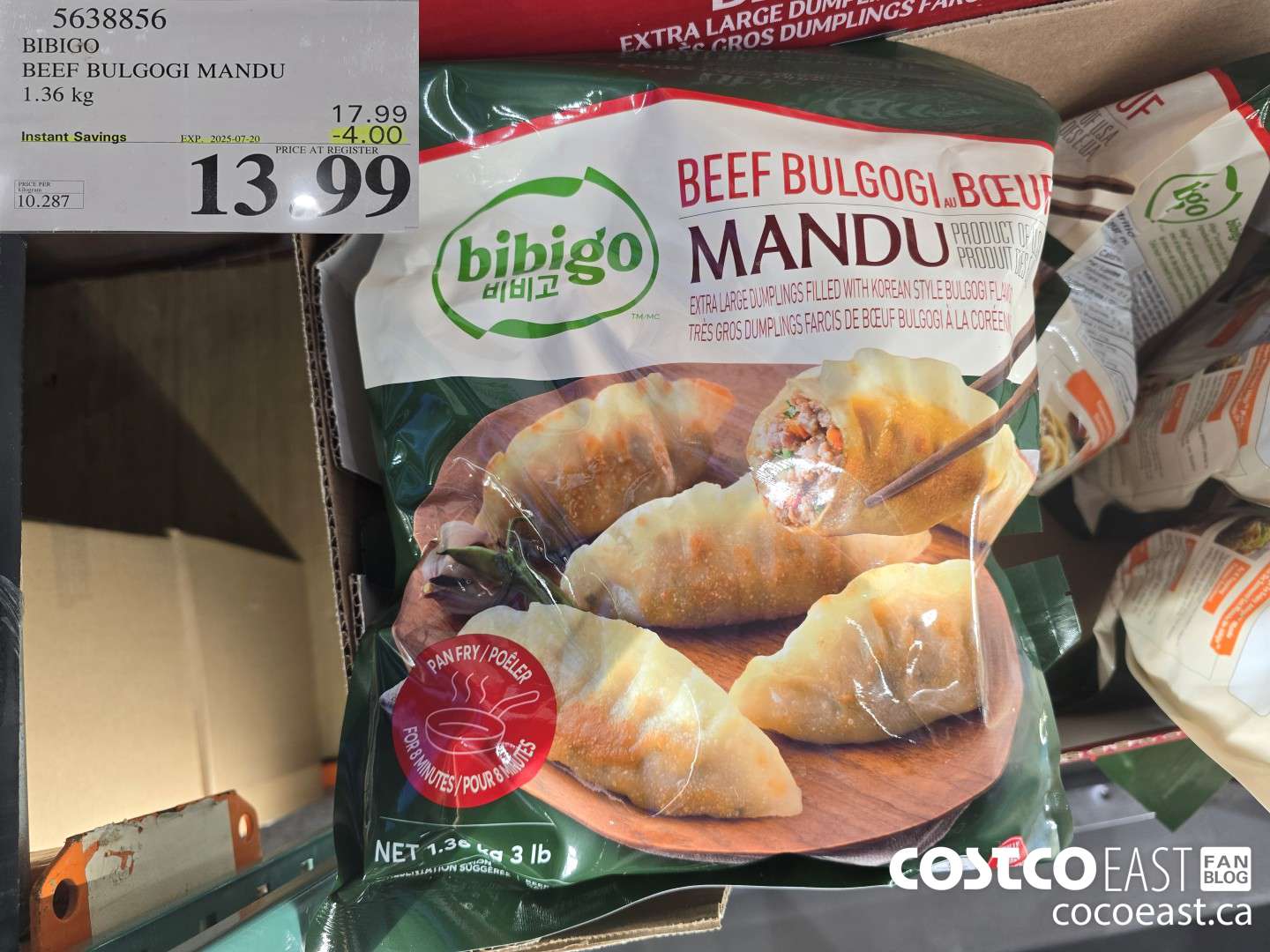 5638856 BIBIGO BEEF BULGOGI MANDU 1.36 kg ($4.00 INSTANT SAVINGS EXPIRES ON 2025-07-20) $13.99