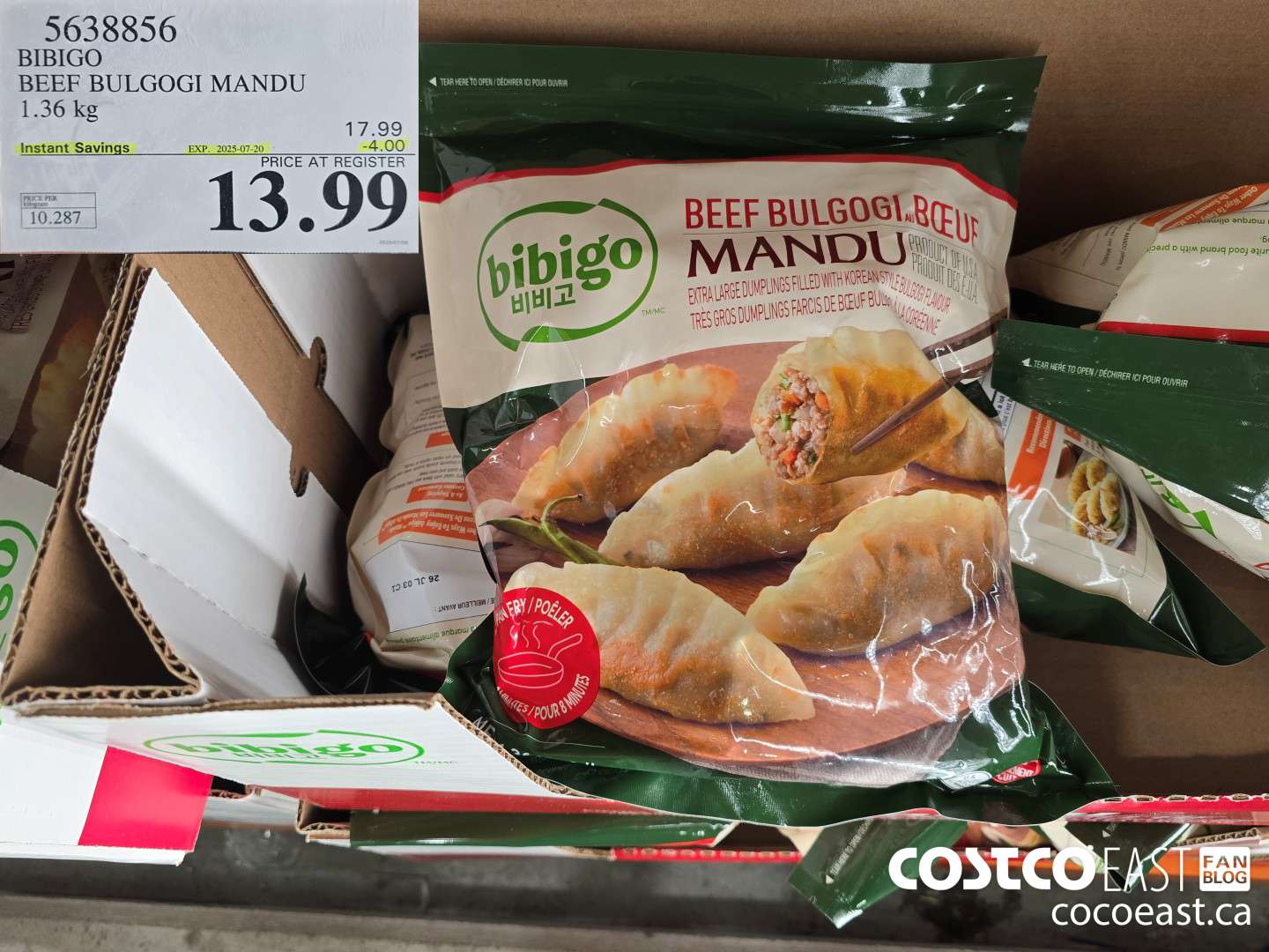 5638856 BIBIGO BEEF BULGOGI MANDU 1.36 kg ($4.00 INSTANT SAVINGS EXPIRES ON 2025-07-20) $13.99