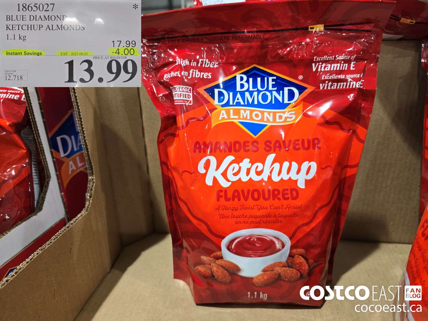 1865027 BLUE DIAMOND KETCHUP ALMONDS 1.1 kg ($4.00 INSTANT SAVINGS EXPIRES ON 2025-08-03) $13.99