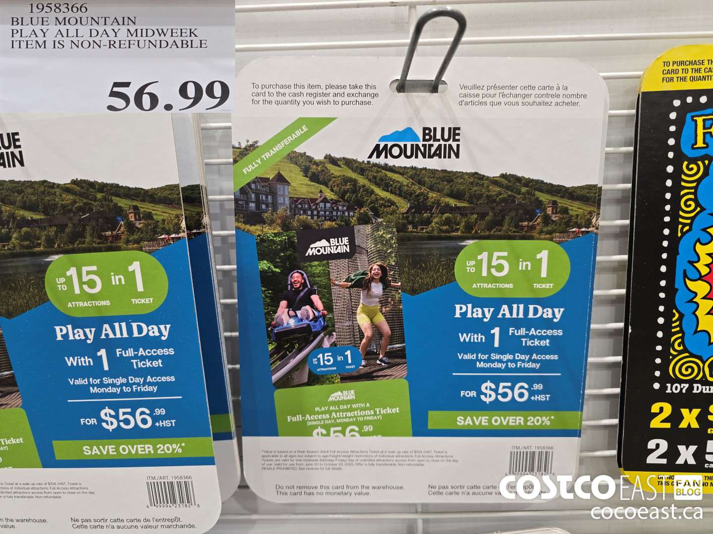 1958366 BLUE MOUNTAIN PLAY ALL DAY MIDWEEK ITEM IS NON-REFUNDABLE $56.99