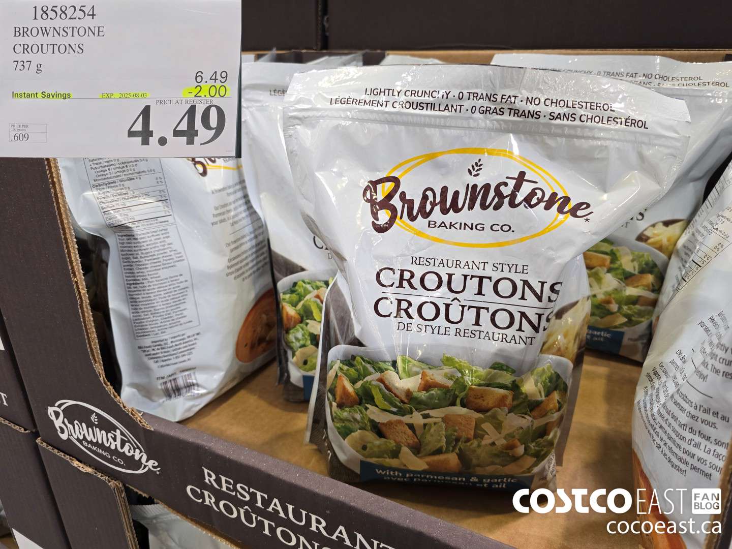 1858254 BROWNSTONE CROUTONS 737 G ($2.00 INSTANT SAVINGS EXPIRES ON 2025-08-03) $4.49