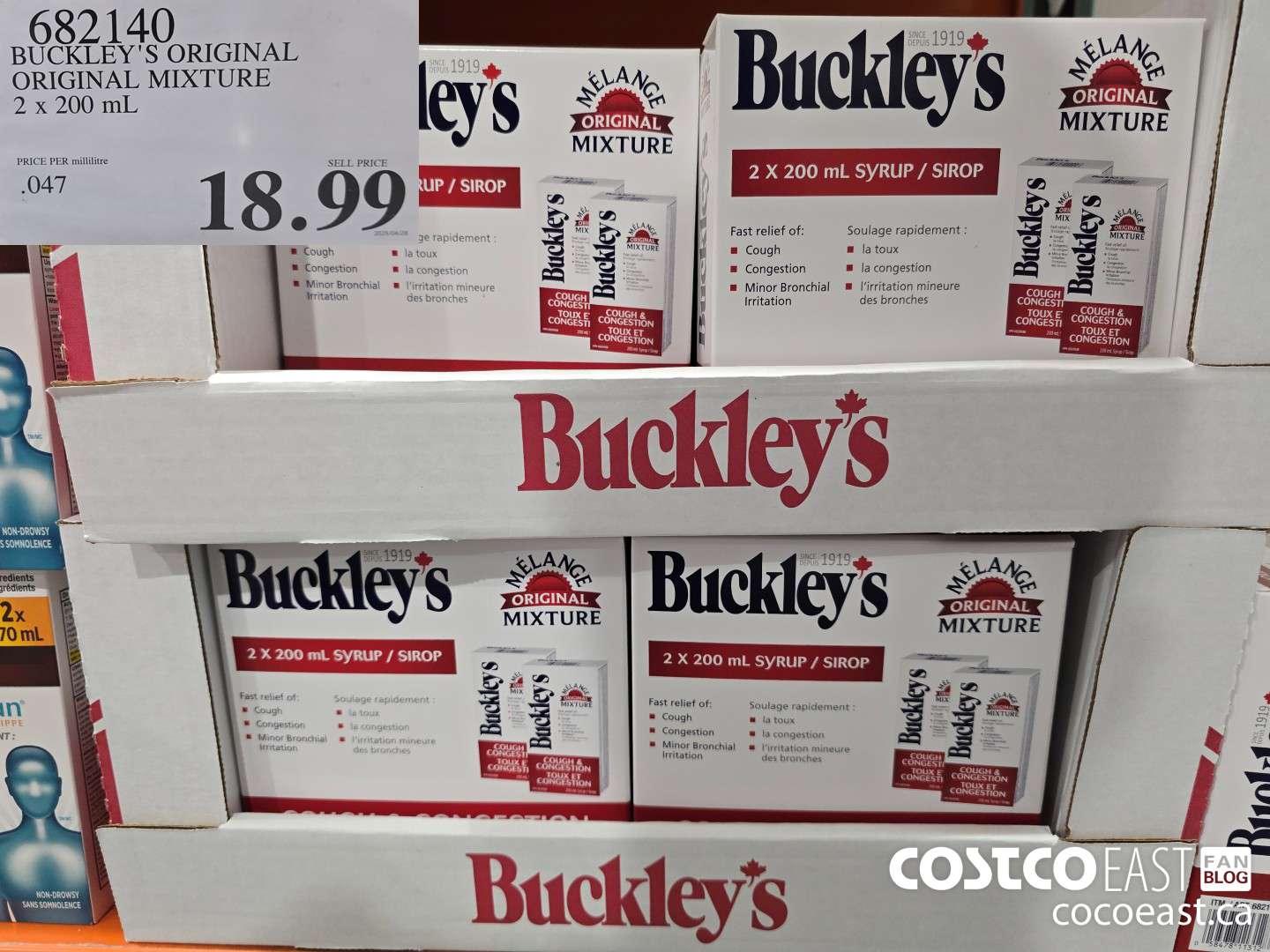 682140 BUCKLEY'S ORIGINAL ORIGINAL MIXTURE 2 X 200 ml $18.99
