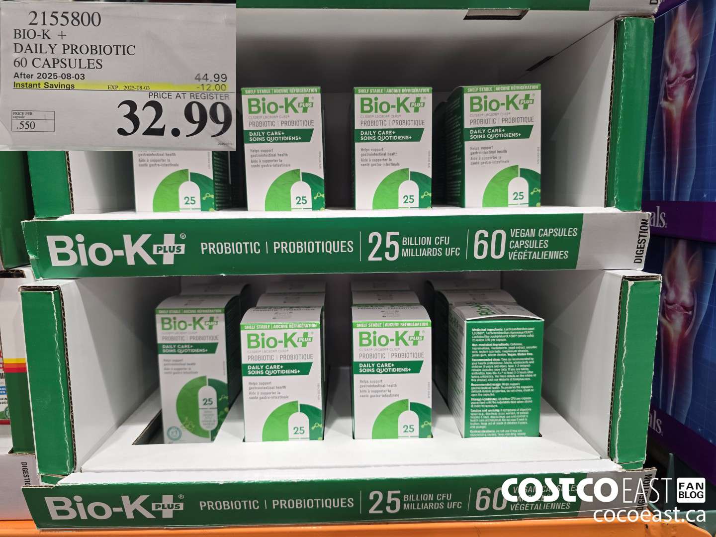 2155800 BiO-K + DAILY PROBIOTIC 60 CAPSULES ($12.00 INSTANT SAVINGS EXPIRES ON 2025-08-03) $32.99