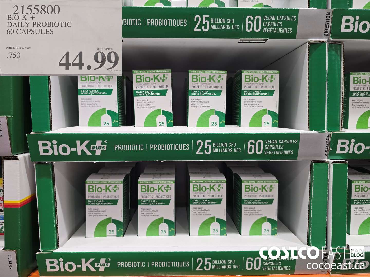 2155800 BiO-K + PROBIOTIC 25 BILLION 60 CAPSULES $44.99