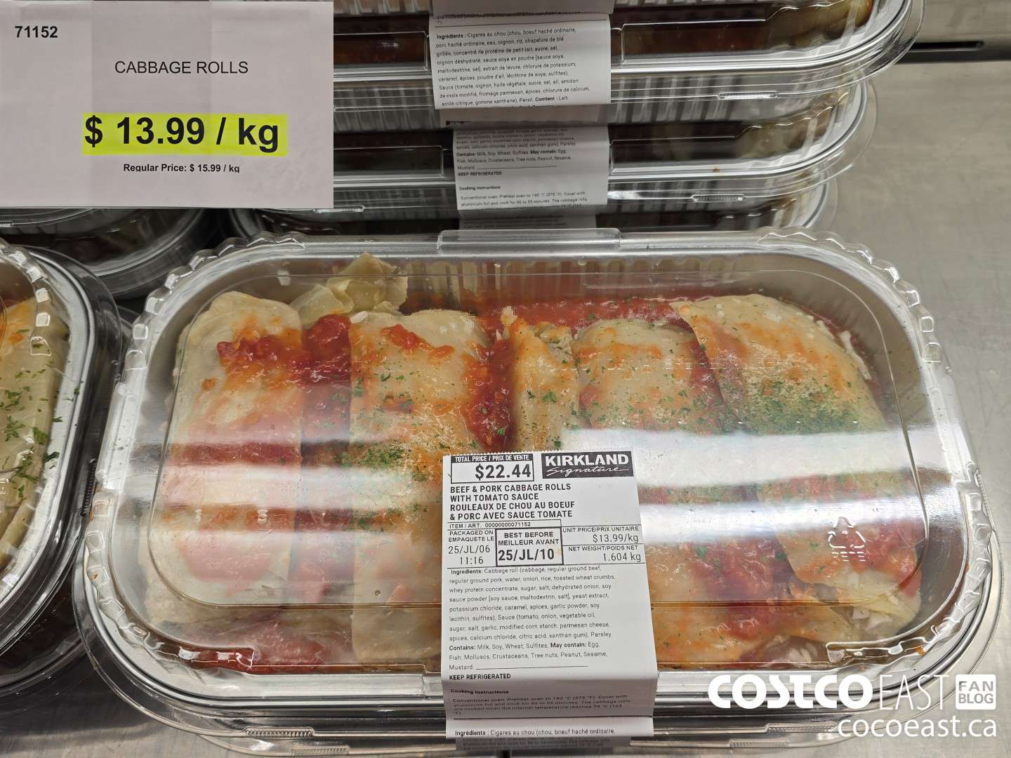 71152 CABBAGE ROLLS ***DISCOUNT PER KG*** ($2.00 INSTANT SAVINGS)
