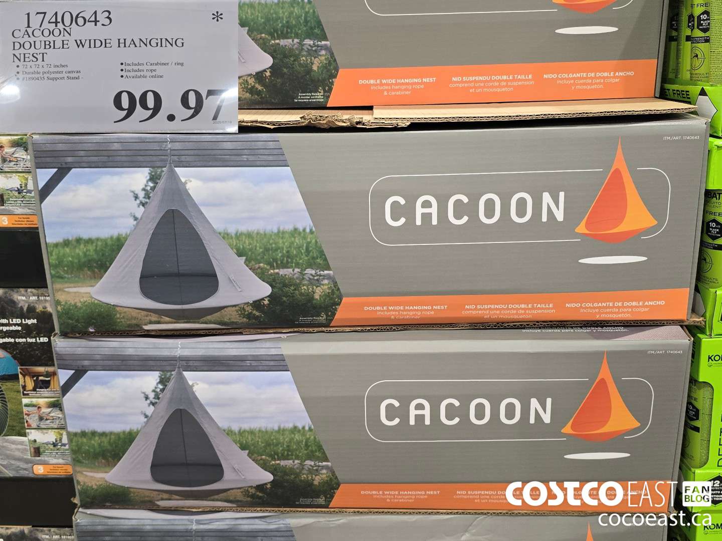 1740643 CACOON DOUBLE WIDE HANGING NEST $99.97