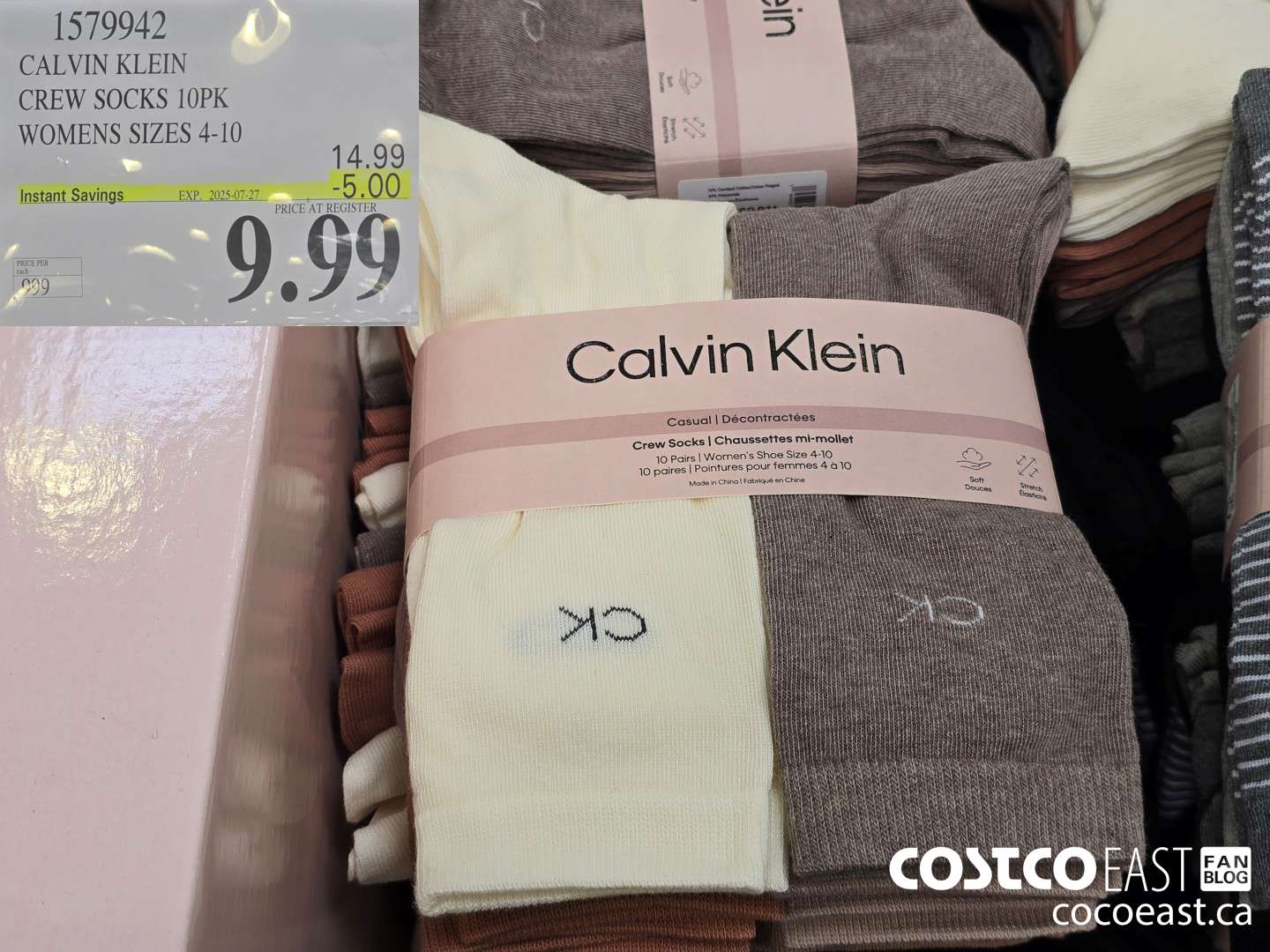 1579942 CALVIN KLEIN CREW SOCK 10PK LADIES SIZES 4-10 ($5.00 INSTANT SAVINGS EXPIRES ON 2025-07-27) $9.99