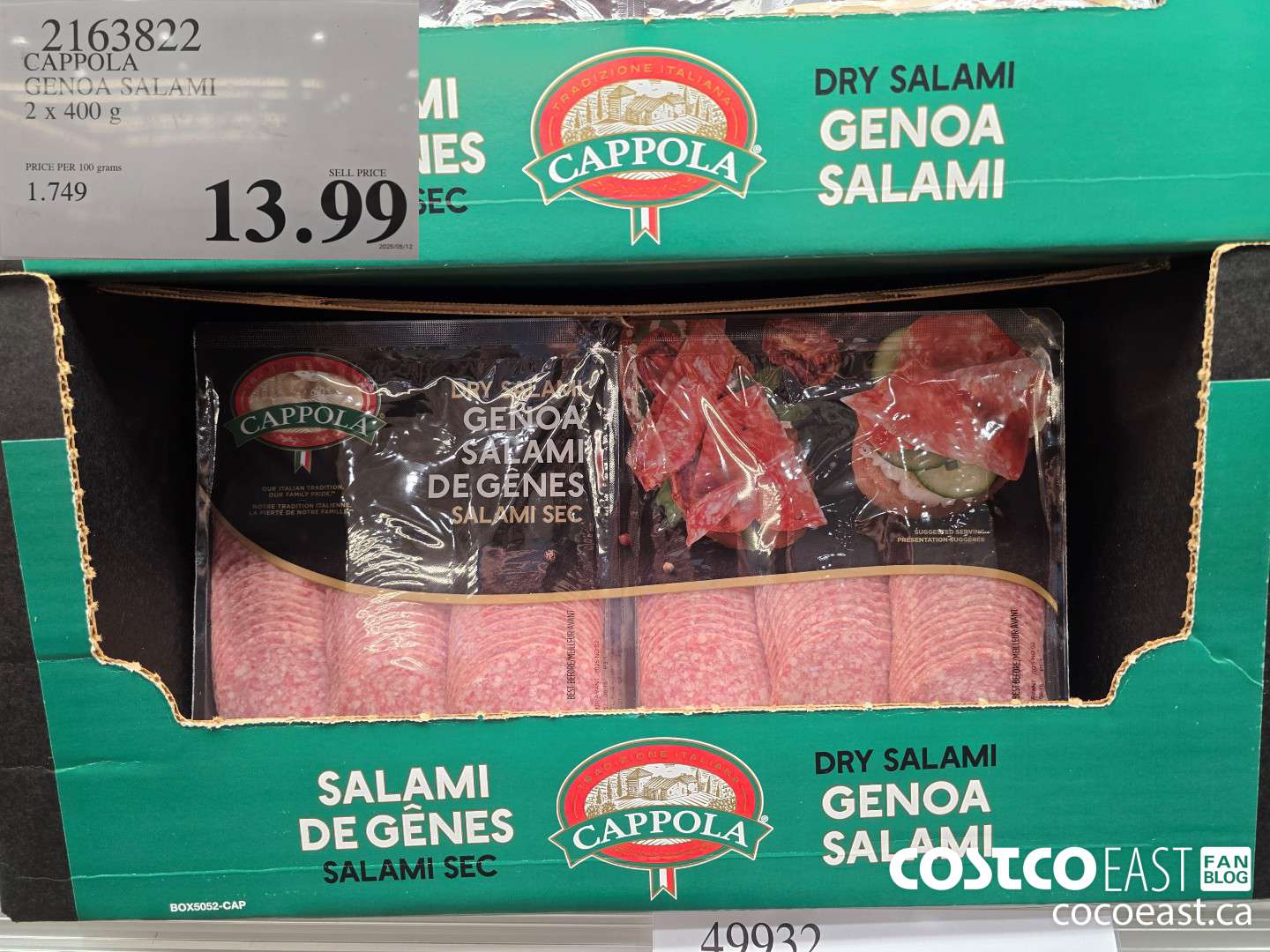 2163822 CAPPOLA GENOA SALAMI 2 x 400 g $13.99