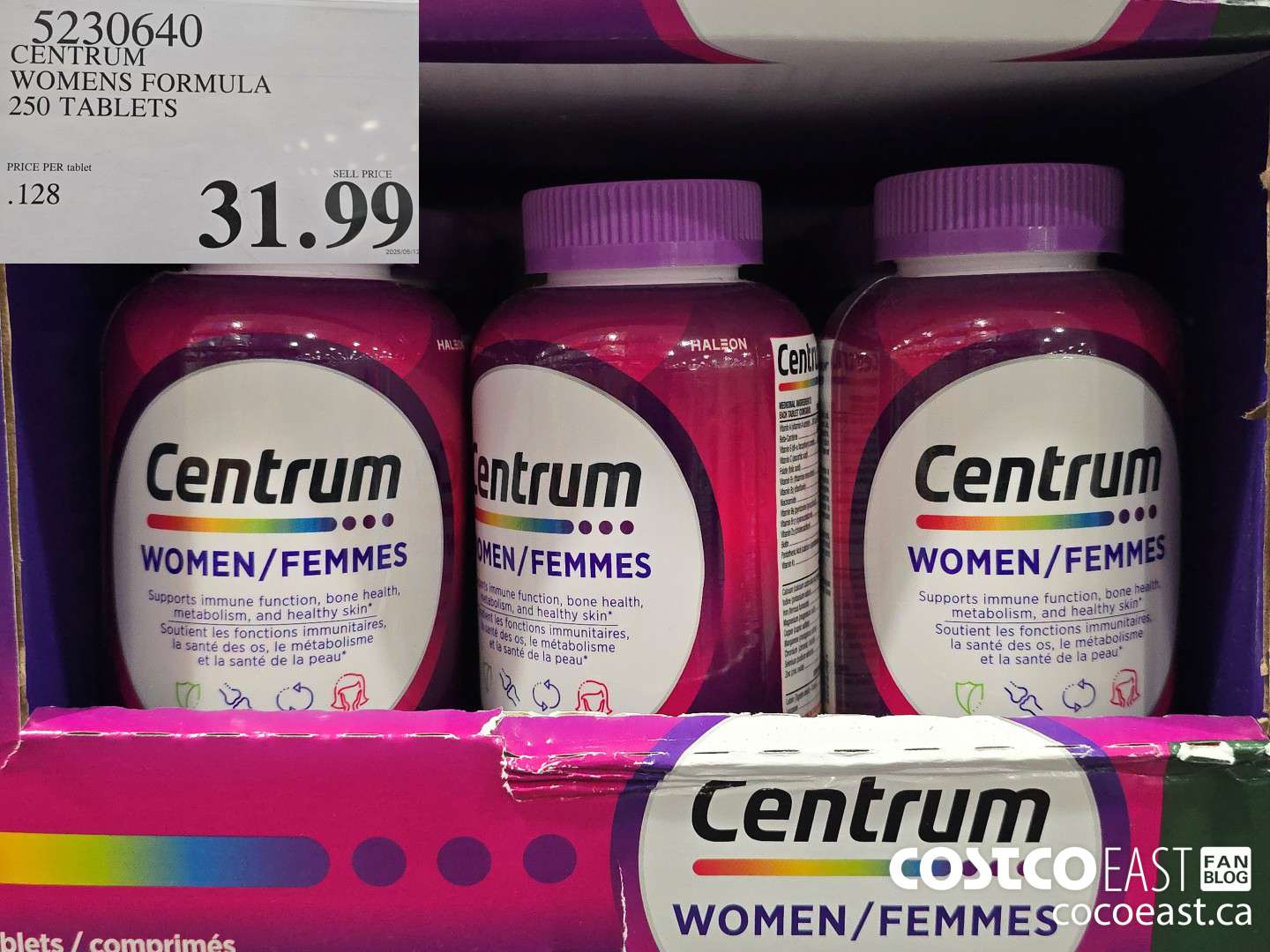 5230640 CENTRUM WOMENS FORMULA 250 TABLETS $31.99