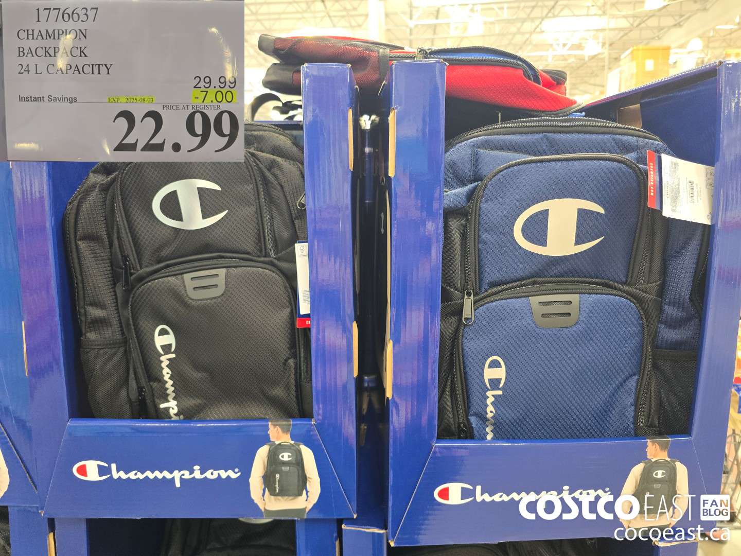1776637 CHAMPION BACKPACK 24 L CAPACITY ($7.00 INSTANT SAVINGS EXPIRES ON 2025-08-03) $22.99
