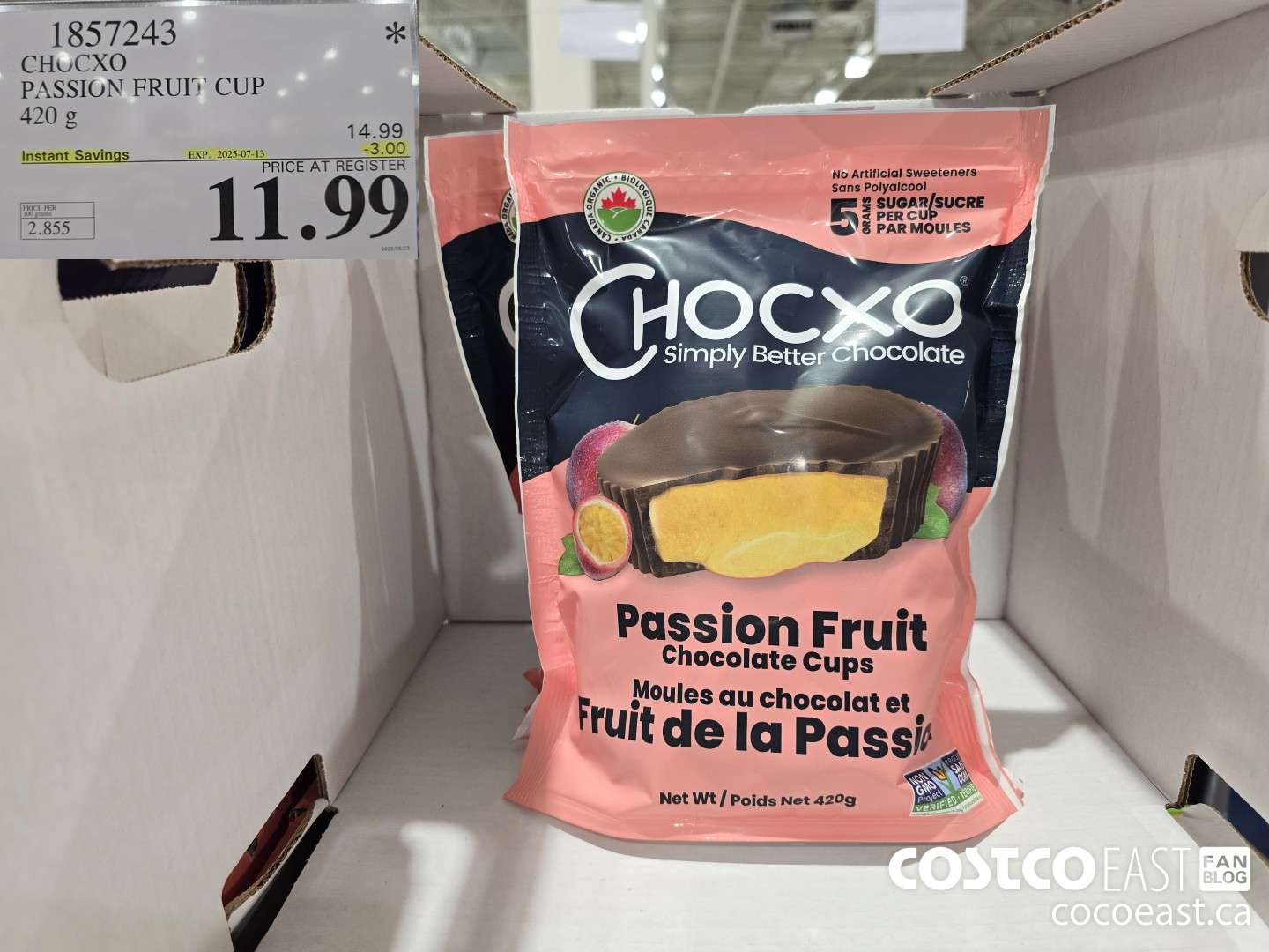 1857243 CHOCXO PASSION FRUIT CUP 420 G ($3.00 INSTANT SAVINGS EXPIRES ON 2025-07-13) $11.99