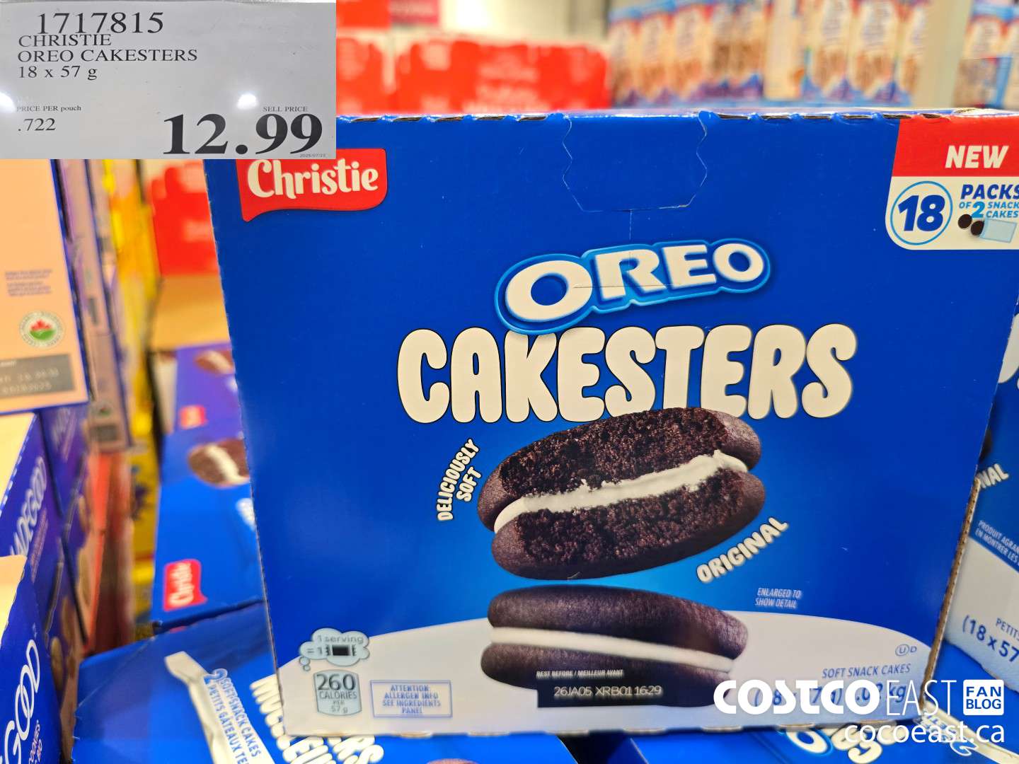 1717815 CHRISTIE OREO CAKESTERS 18x57G $12.99