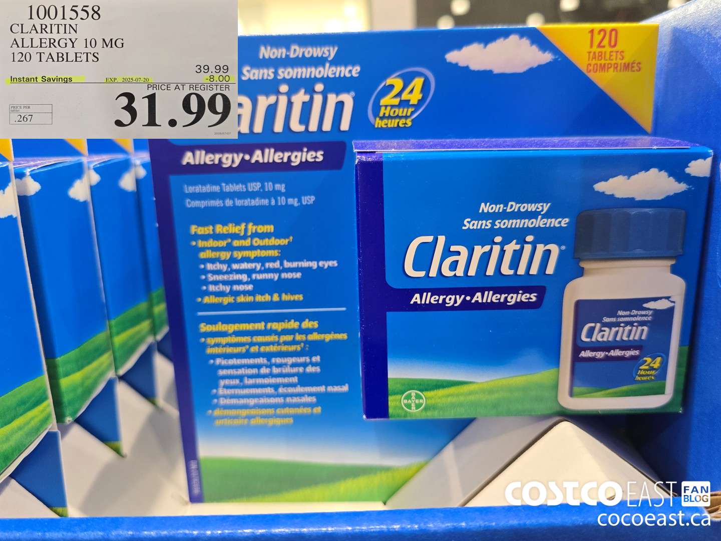 1001558 CLARITIN ALLERGY 10MG 120 TABLETS ($8.00 INSTANT SAVINGS EXPIRES ON 2025-07-20) $31.99