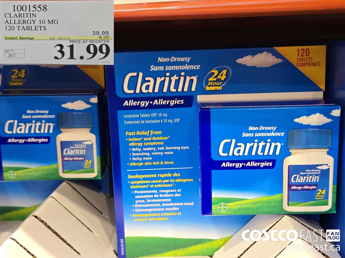 1001558 CLARITIN ALLERGY 10MG 120 TABLETS ($8.00 INSTANT SAVINGS EXPIRES ON 2025-07-20) $31.99
