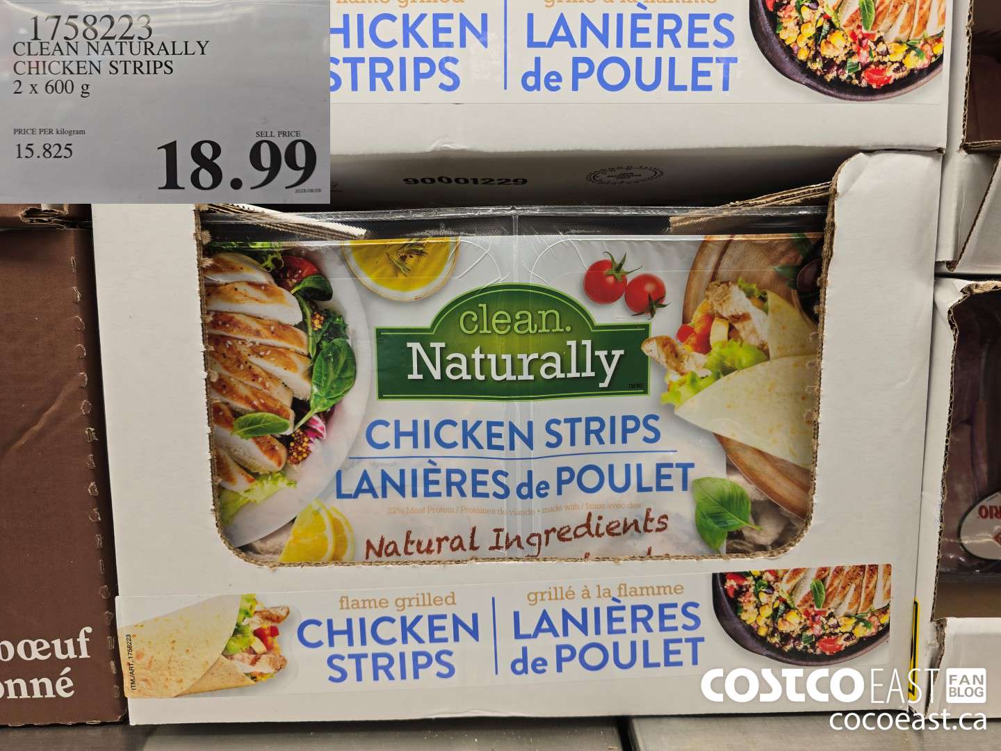 1758223 CLEAN NATURALLY CHICKEN STRIPS 2 x 600 g $18.99