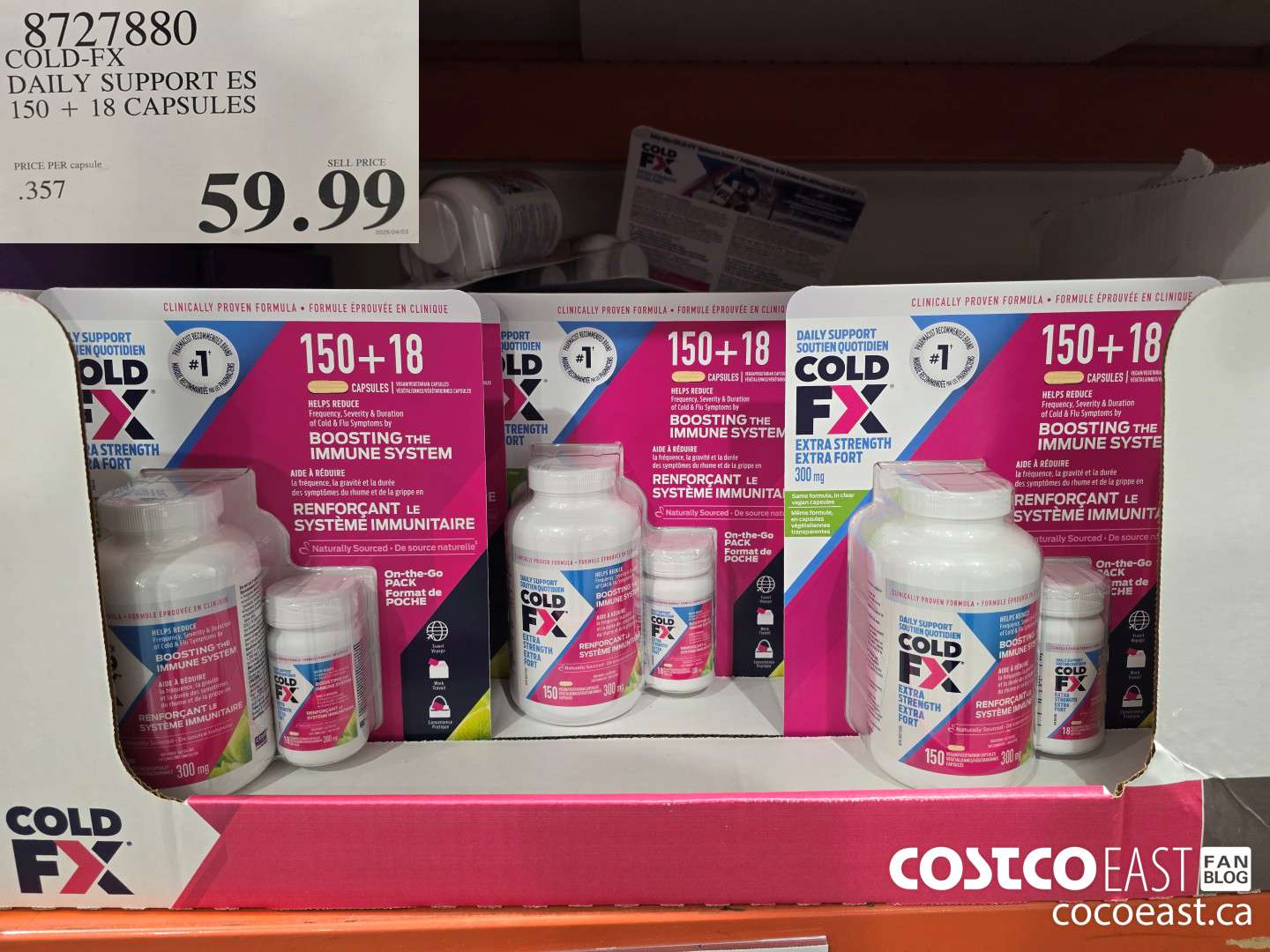 8727880 COLD-FX EXTRA STRENGTH DAILY DEFENSE 150 + 18 CAPSULES $59.99