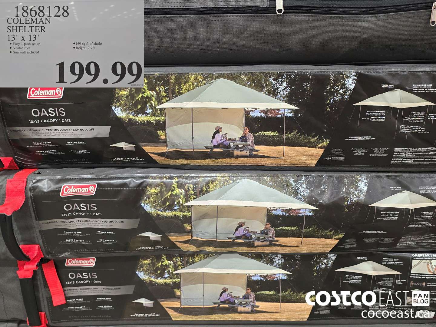 1868128 COLEMAN SHELTER 13' x 13' $199.99