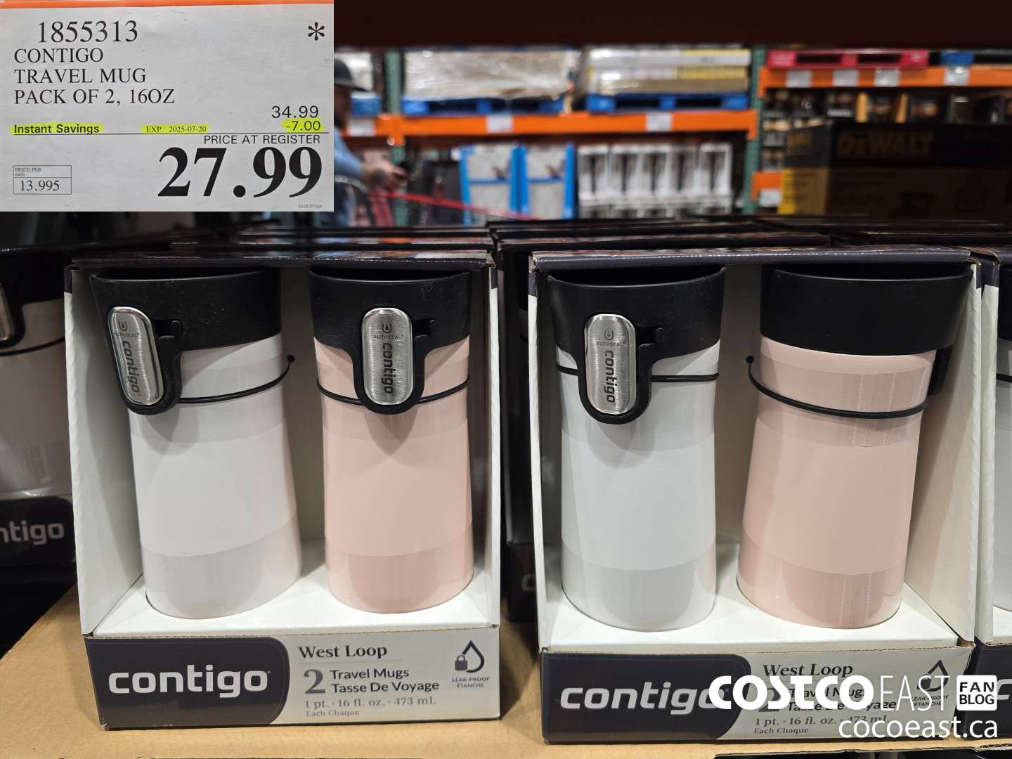 1855313 CONTIGO TRAVEL MUG PACK OF 2, 16 OZ ($7.00 INSTANT SAVINGS EXPIRES ON 2025-07-20) $27.99