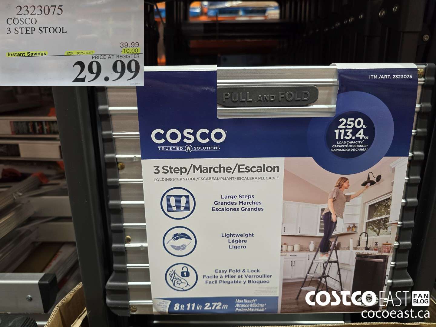 2323075 COSCO 3 STEP STOOL ($10.00 INSTANT SAVINGS EXPIRES ON 2025-07-07) $29.99