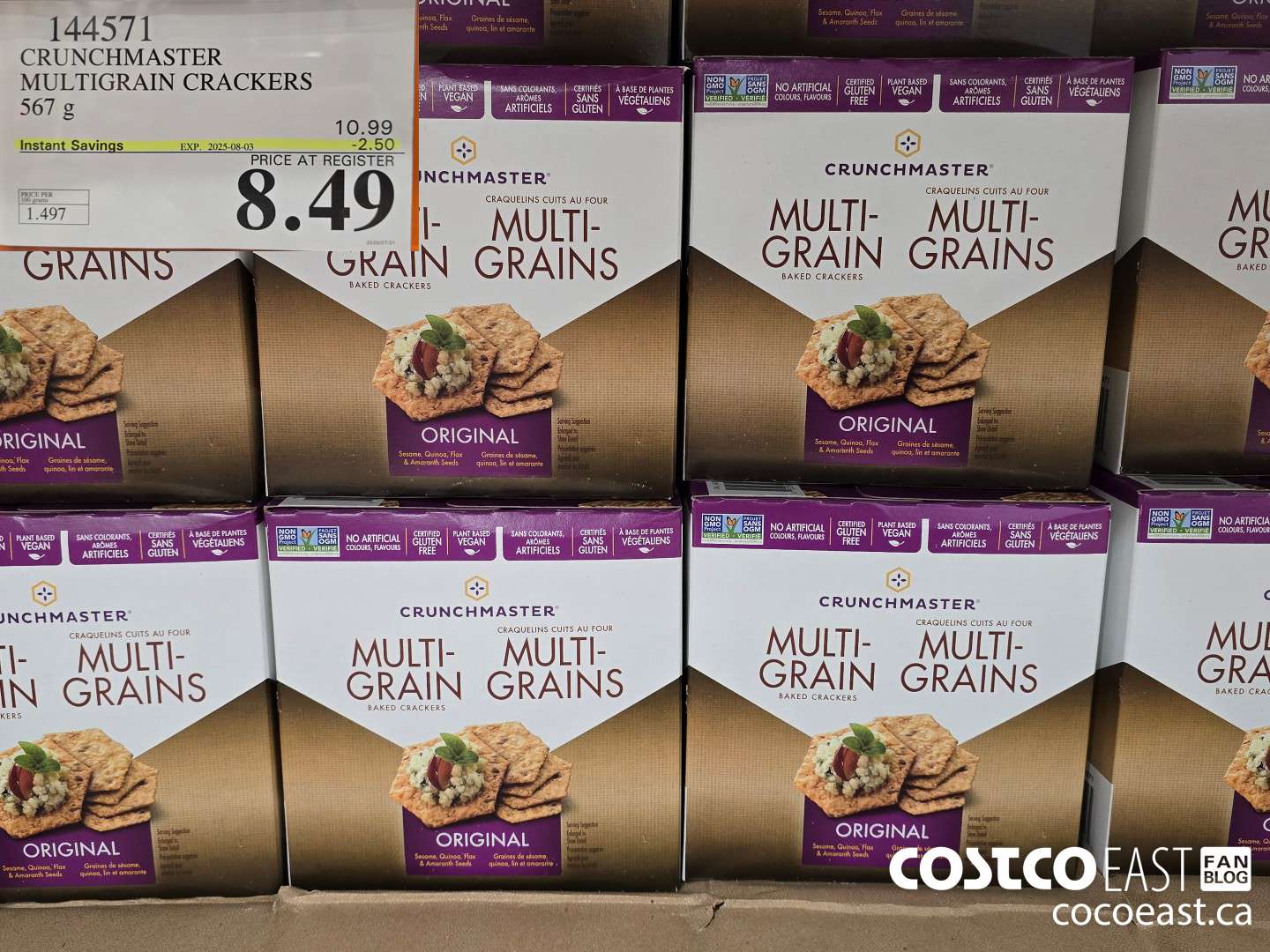 144571 CRUNCHMASTER MULTIGRAIN CRACKER 567 G ($2.50 INSTANT SAVINGS EXPIRES ON 2025-08-03) $8.49