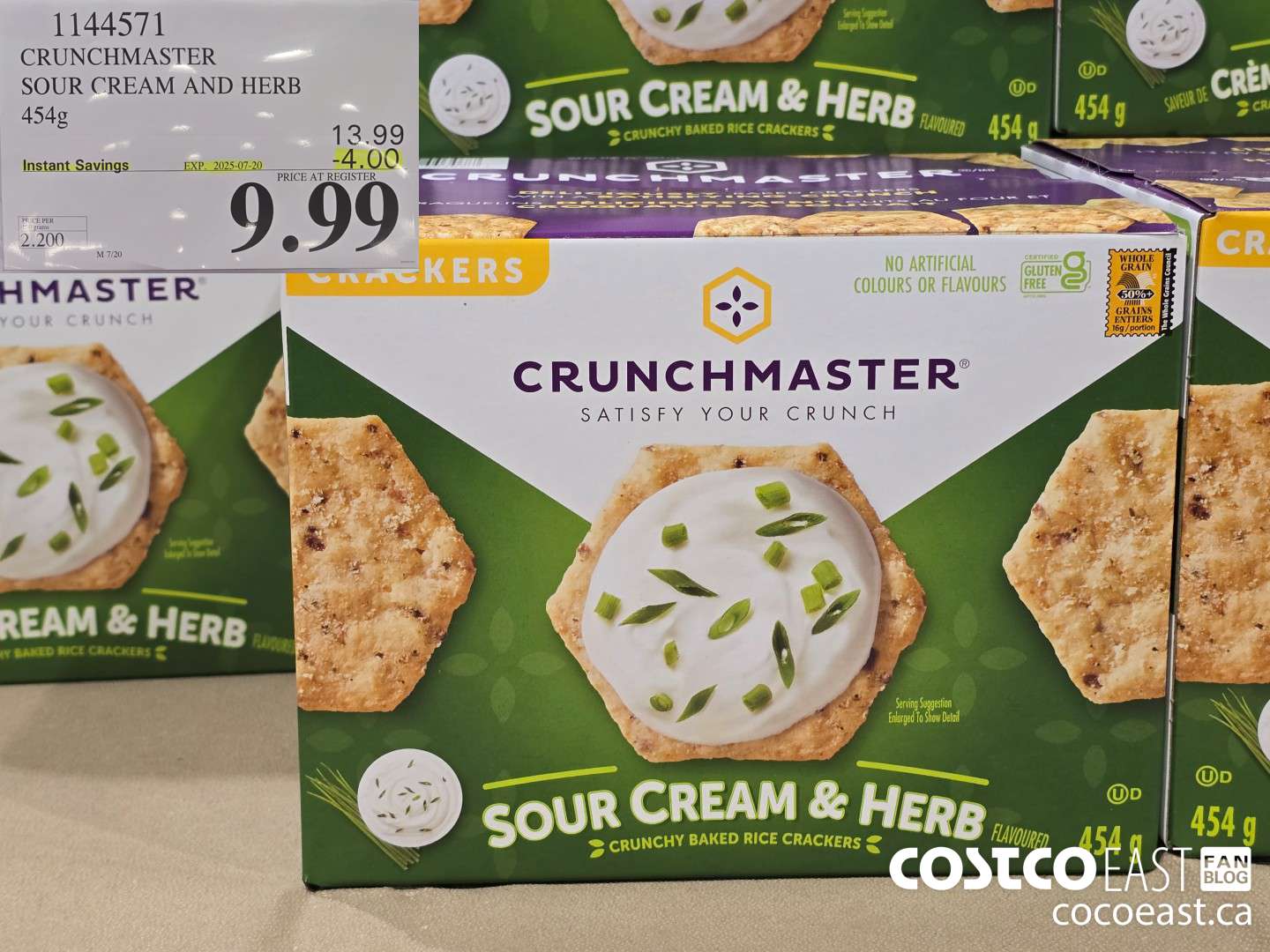 1144571 CRUNCHMASTER SOUR CREAM AND HERB 454G ($4.00 INSTANT SAVINGS EXPIRES ON 2025-07-20) $9.99