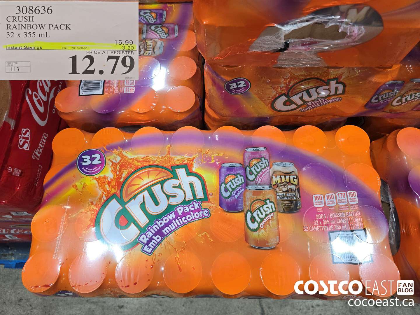 308636 CRUSH RAINBOW PACK 32 X 355 ML ($3.20 INSTANT SAVINGS EXPIRES ON 2025-08-03) $12.79