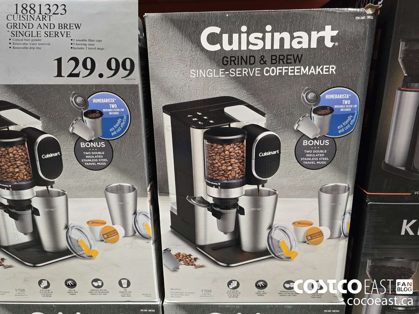 1881323 CUISINART GRIND AND BREW SINGLE SERVE $129.99
