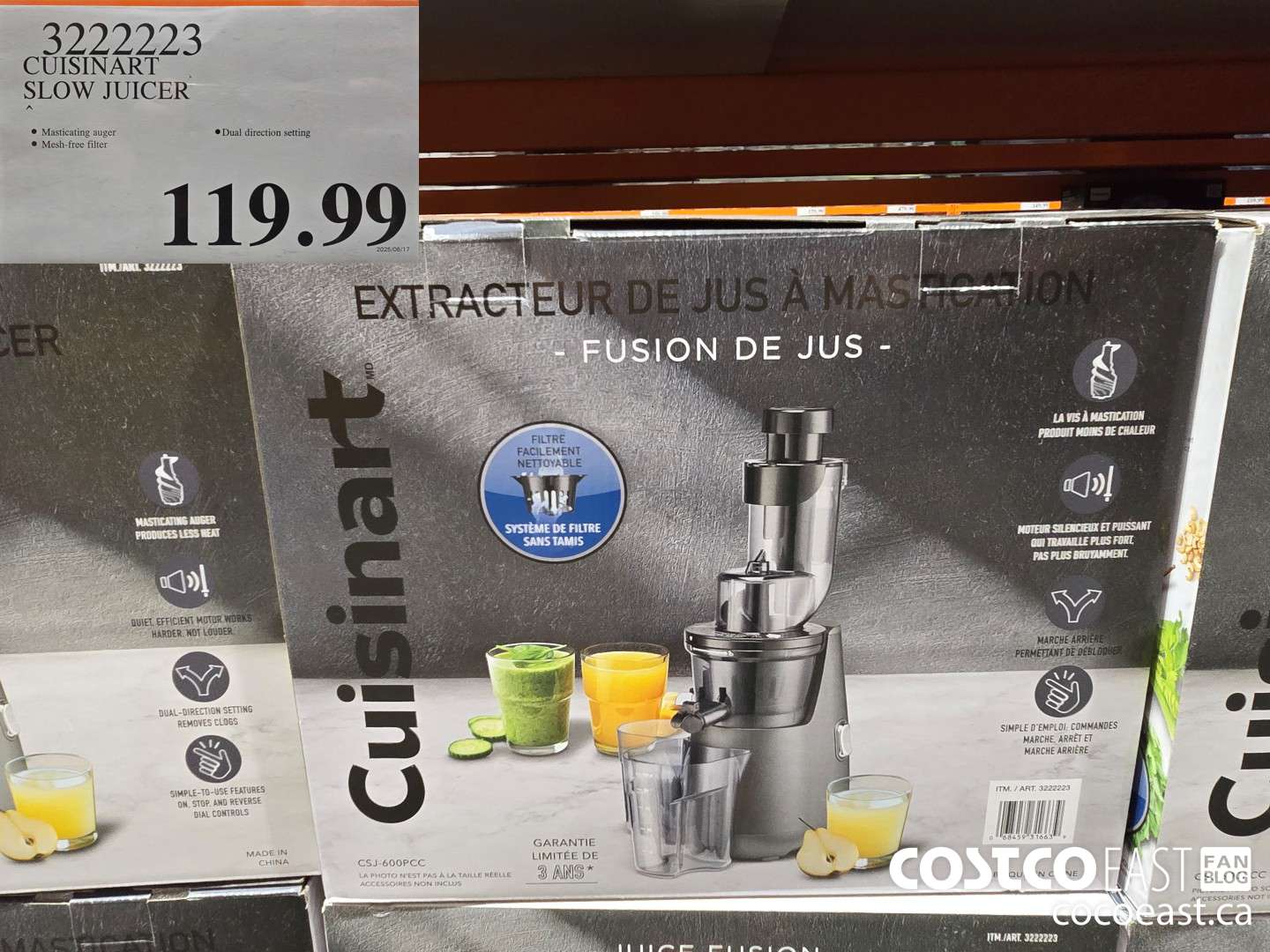 3222223 CUISINART SLOW JUICER $119.99