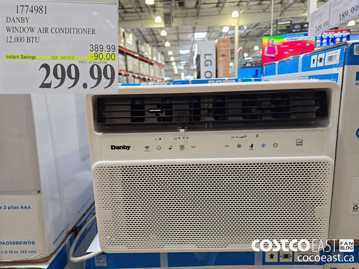 1774981 DANBY WINDOW AIR CONDITIONER 12,000 BTU ($90.00 INSTANT SAVINGS EXPIRES ON 2025-07-27) $299.99