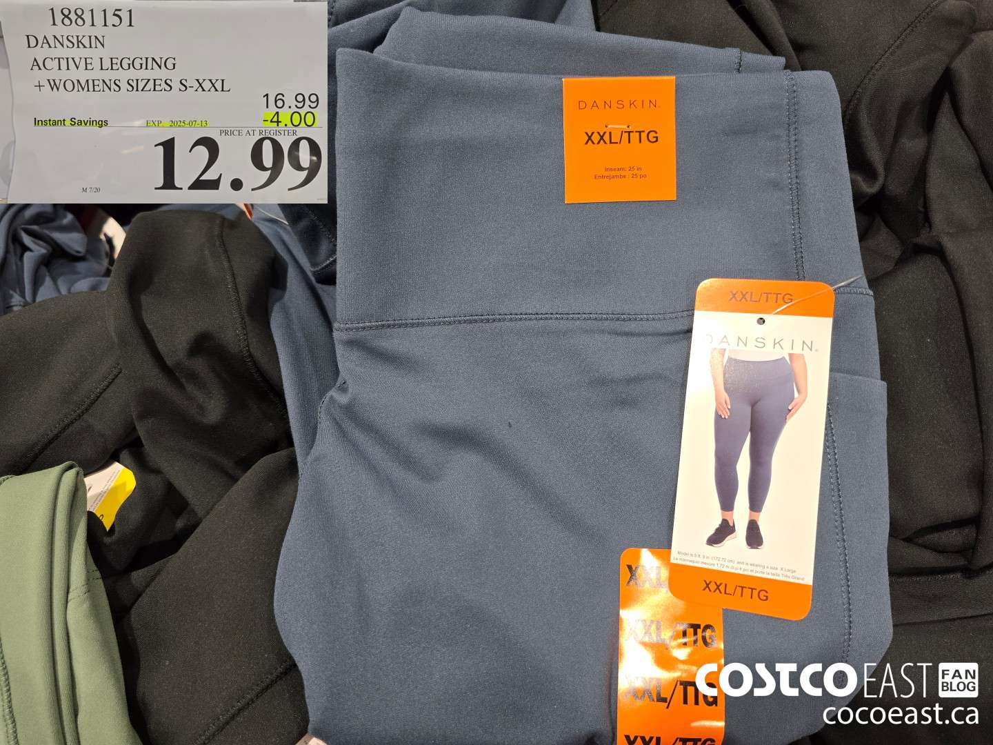 1881151 DANSKIN ACTIVE LEGGING +WOMENS SIZES S-XXL ($4.00 INSTANT SAVINGS EXPIRES ON 2025-07-13) $12.99