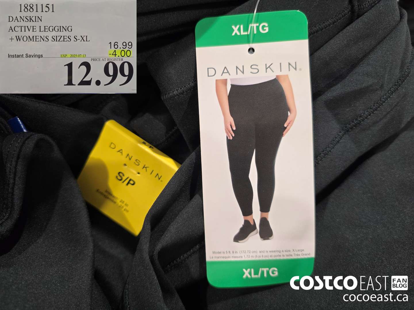 1881151 DANSKIN ACTIVE LEGGING +WOMENS SIZES S-XXL ($4.00 INSTANT SAVINGS EXPIRES ON 2025-07-13) $12.99