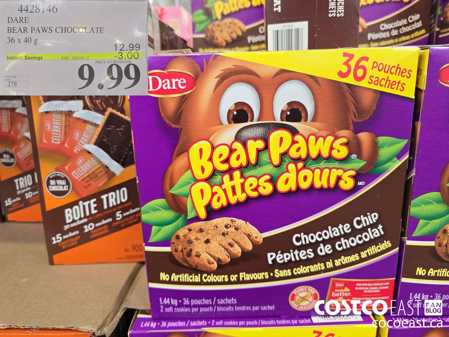 4428146 DARE BEAR PAWS CHOCOLATE 36 x 40 g ($2.50 INSTANT SAVINGS EXPIRES ON 2025-07-27) $10.49