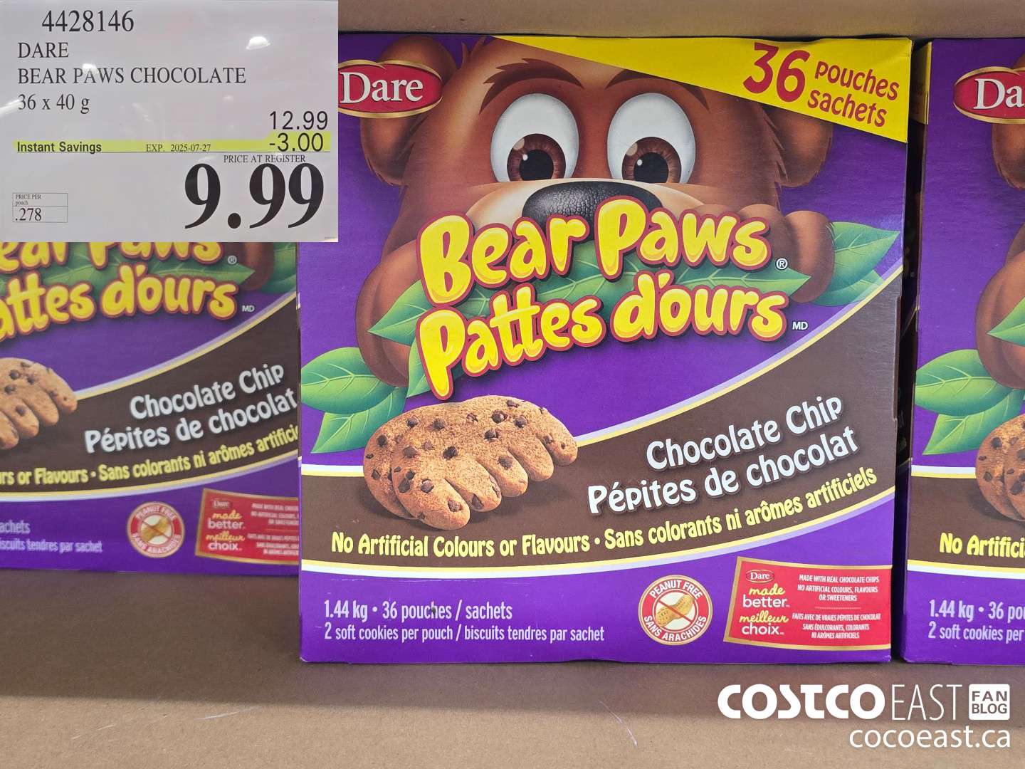 4423146 DARE BEAR PAWS CHOCOLATE 36 x 40 g ($3.00 INSTANT SAVINGS EXPIRES ON 2025-07-27) $9.99