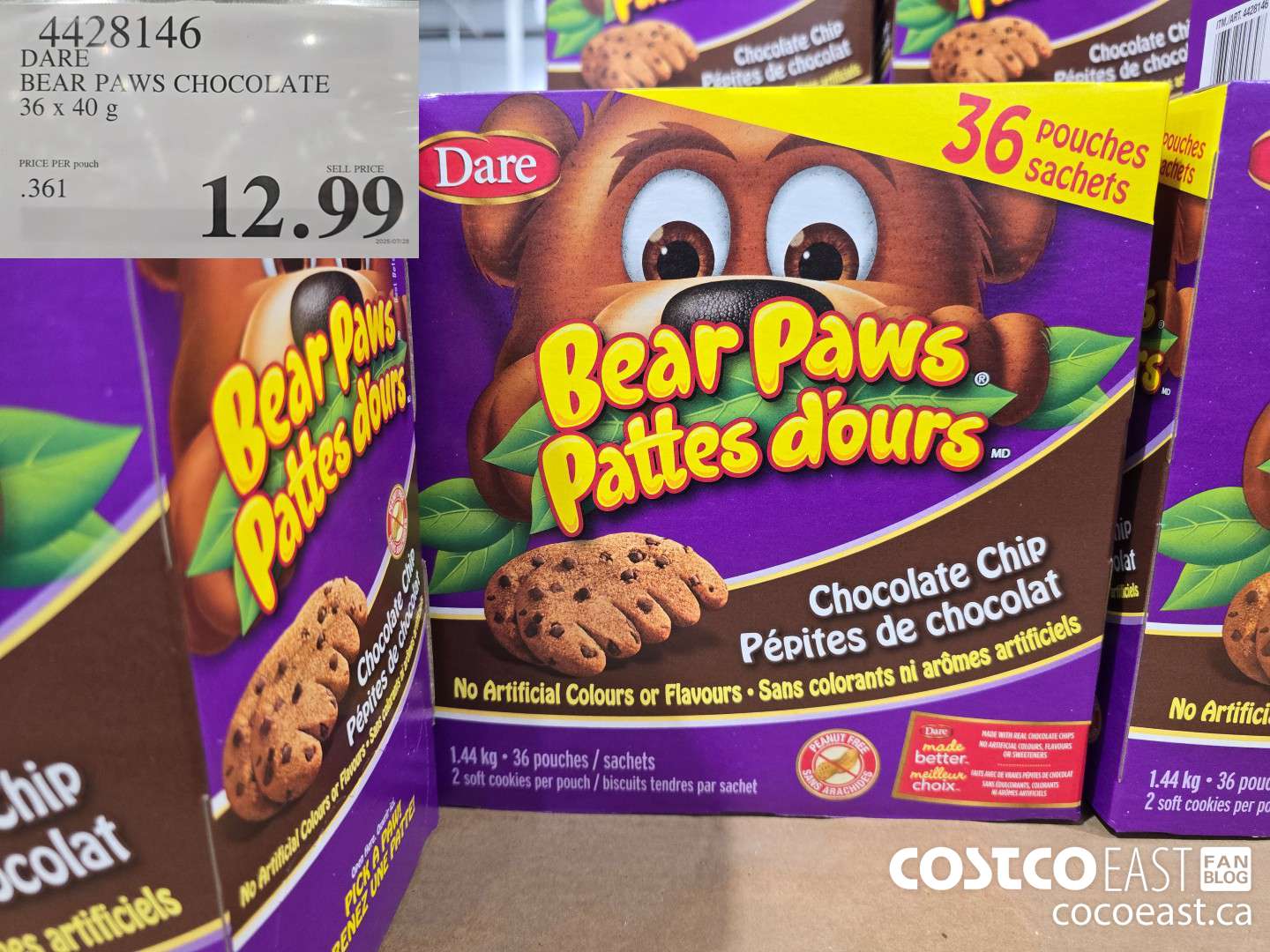 4428146 DARE BEAR PAWS CHOCOLATE 36 x 40 g $12.99
