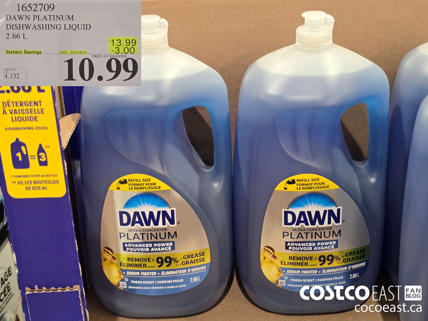 1652709 DAWN PLATINUM DISHWASHER LIQUID 2.66L ($3.00 INSTANT SAVINGS EXPIRES ON 2025-08-03) $10.99