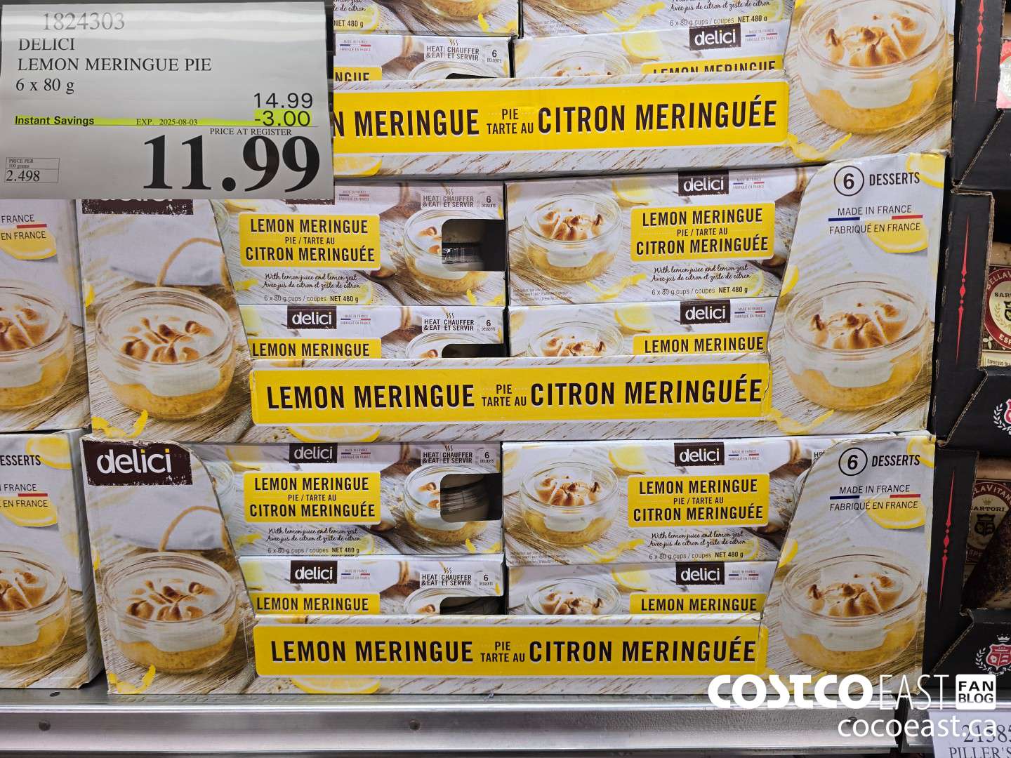 1824303 DELICI LEMON MERINQUE PIE 6 x 80 g ($3.00 INSTANT SAVINGS EXPIRES ON 2025-08-03) $11.99