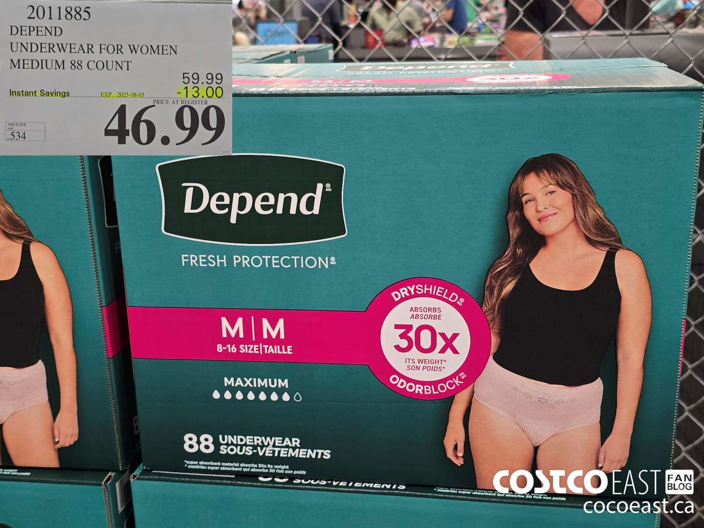 2011885 DEPEND UNDERWEAR FOR WOMEN MEDIUM 88 COUNT ($13.00 INSTANT SAVINGS EXPIRES ON 2025-08-03) $46.99