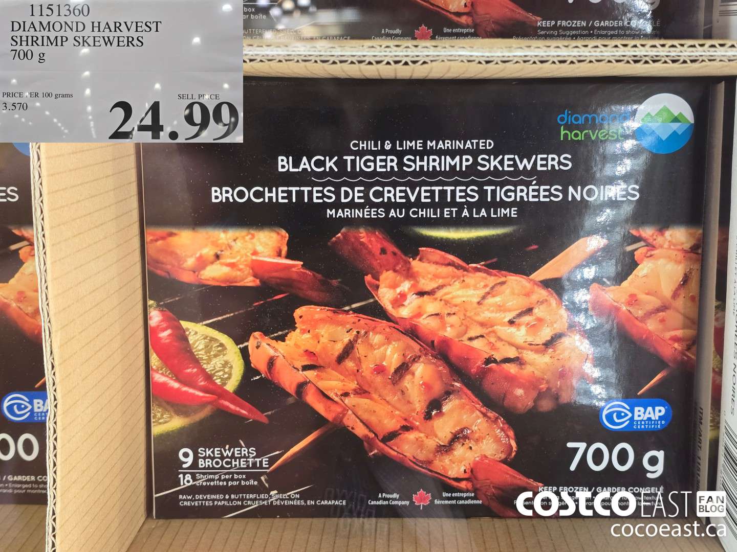 1151360 DIAMOND HARVEST SHRIMP SKEWERS 700 g $24.99