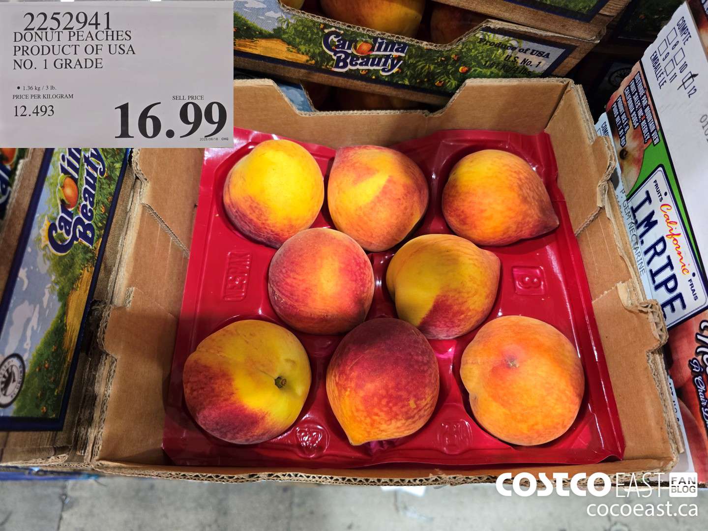 2252941 DONUT PEACHES PRODUCT OF USA NO. 1 GRADE $16.99