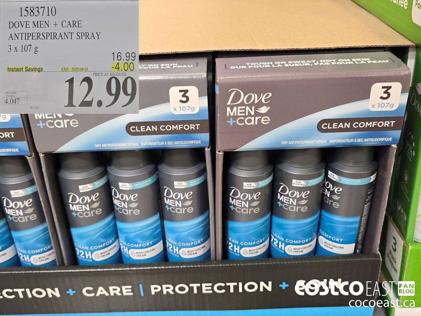 1583710 DOVE MEN + CARE ANTIPERSPIRANT SPRAY 3 x 107 g  ($4.00 INSTANT SAVINGS EXPIRES ON 2025-08-03) $12.99