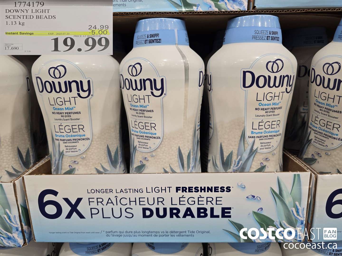 1774179 DOWNY LIGHT SCENTED BEADS 1.13 G ($5.00 INSTANT SAVINGS EXPIRES ON 2025-07-20) $19.99