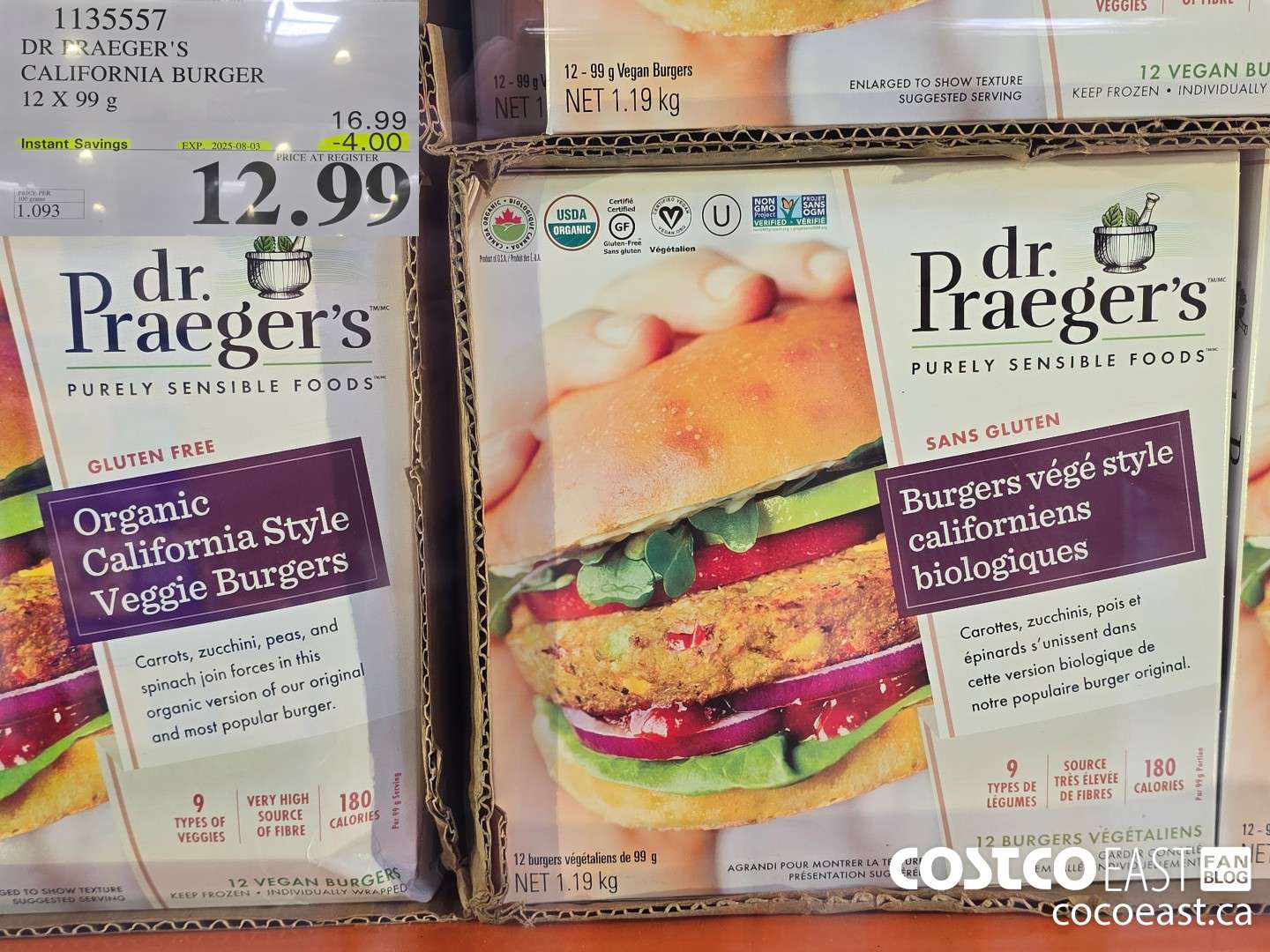 1135557 DR PRAEGER'S CALIFORNIA BURGER 12 X 99G ($4.00 INSTANT SAVINGS EXPIRES ON 2025-08-03) $12.99