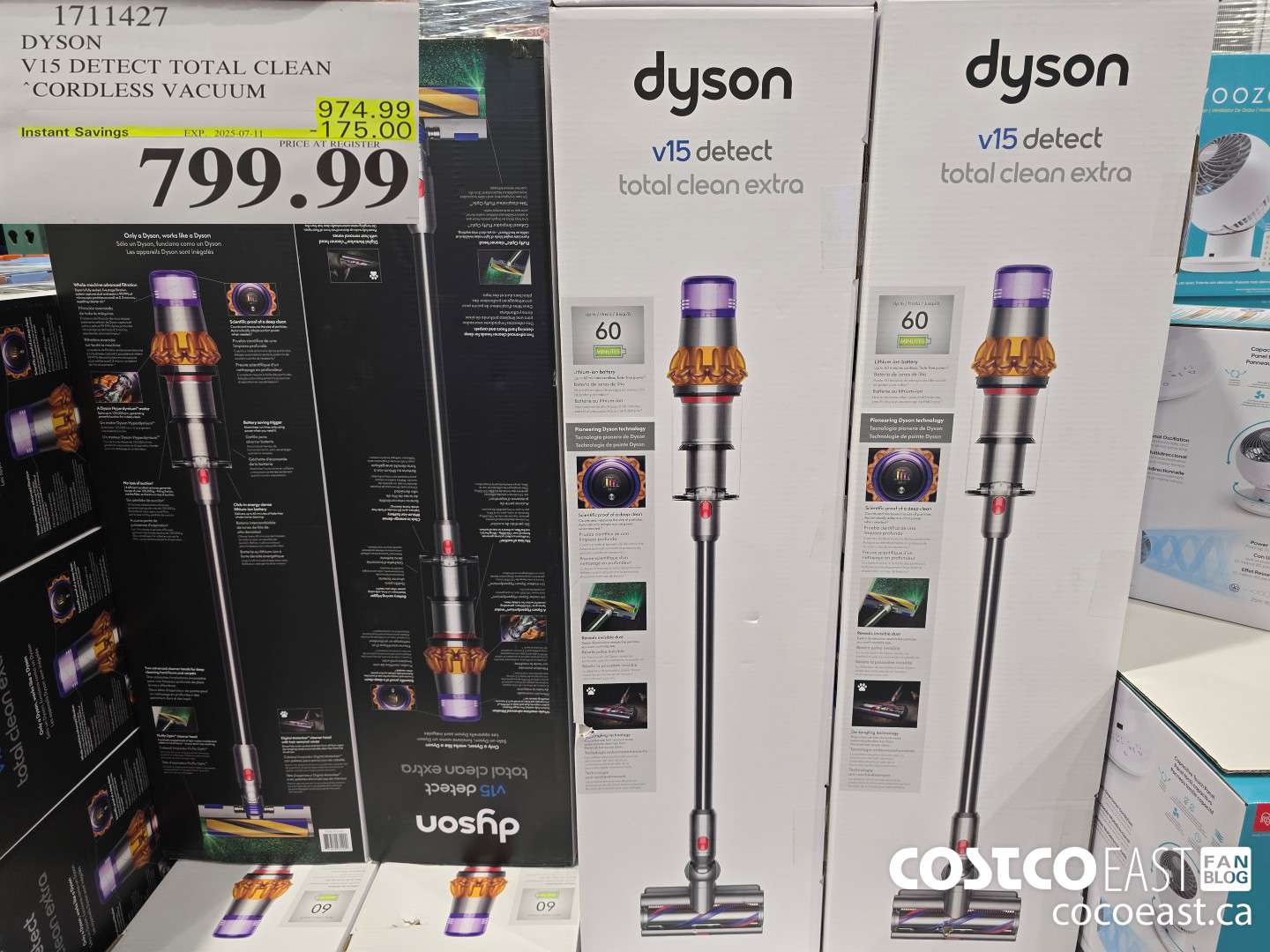 1711427 DYSON V15 DETECT TOTAL CLEAN CORDLESS VACUUM ($175.00 INSTANT SAVINGS EXPIRES ON 2025-07-11) $799.99